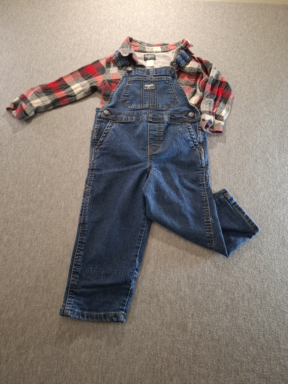 Vintage OshKosh B'gosh Blue Denim Kids Overalls - Picture 2 of 15